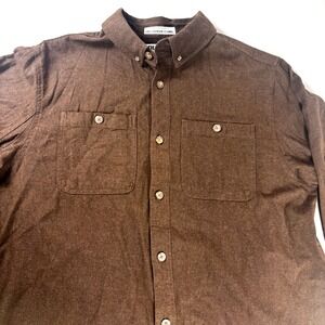 Duluth Trading Free Swingin Flannel Shirt Mens‎ XL Slim Fit Brown Cotton Button